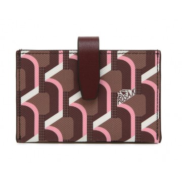 ROSA.K MONOGRAM ACCORDION WALLET ROSE COGNAC